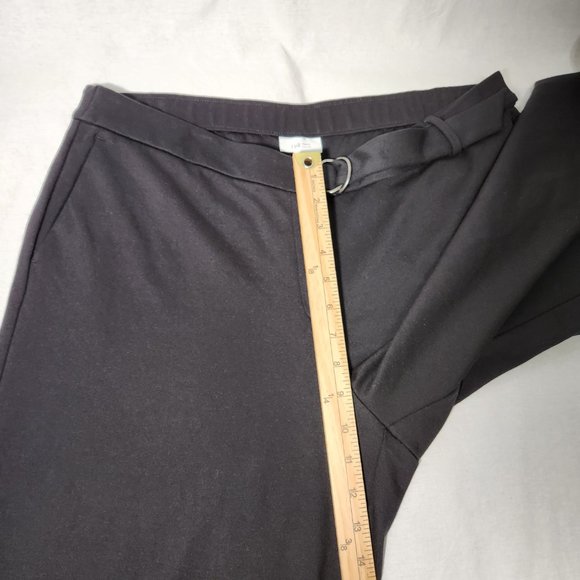 J. Jill Minimalist PONTE Belted Full Leg Cropped Black Pants Size LP LIKE NEW! - Picture 15 of 16